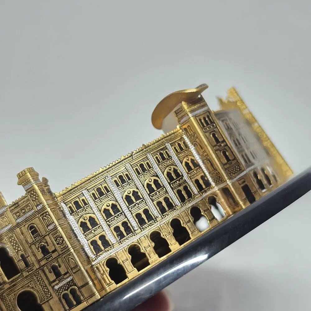 Vintage Metal Plaza De Toros Souvenir Building Ashtray Detailed Design Spain
